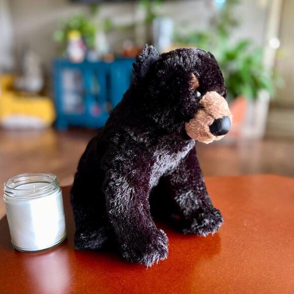 Aurora Black Bear Lovey 12" Plush Sitting Stuffed Animal 2016 - Picture 1 of 6